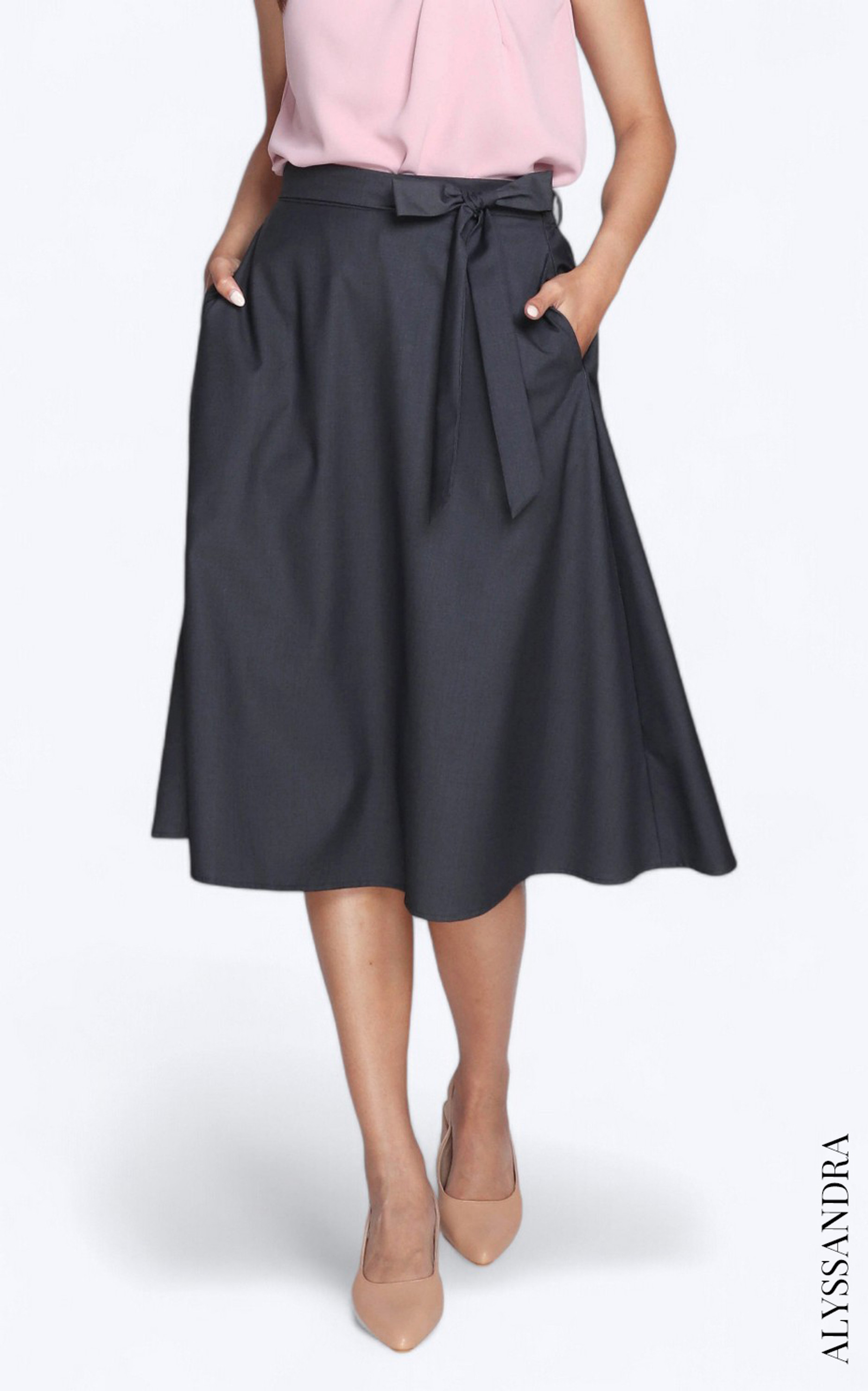 A-line Flare Skirt - Olive | Online Ladies Office Wear